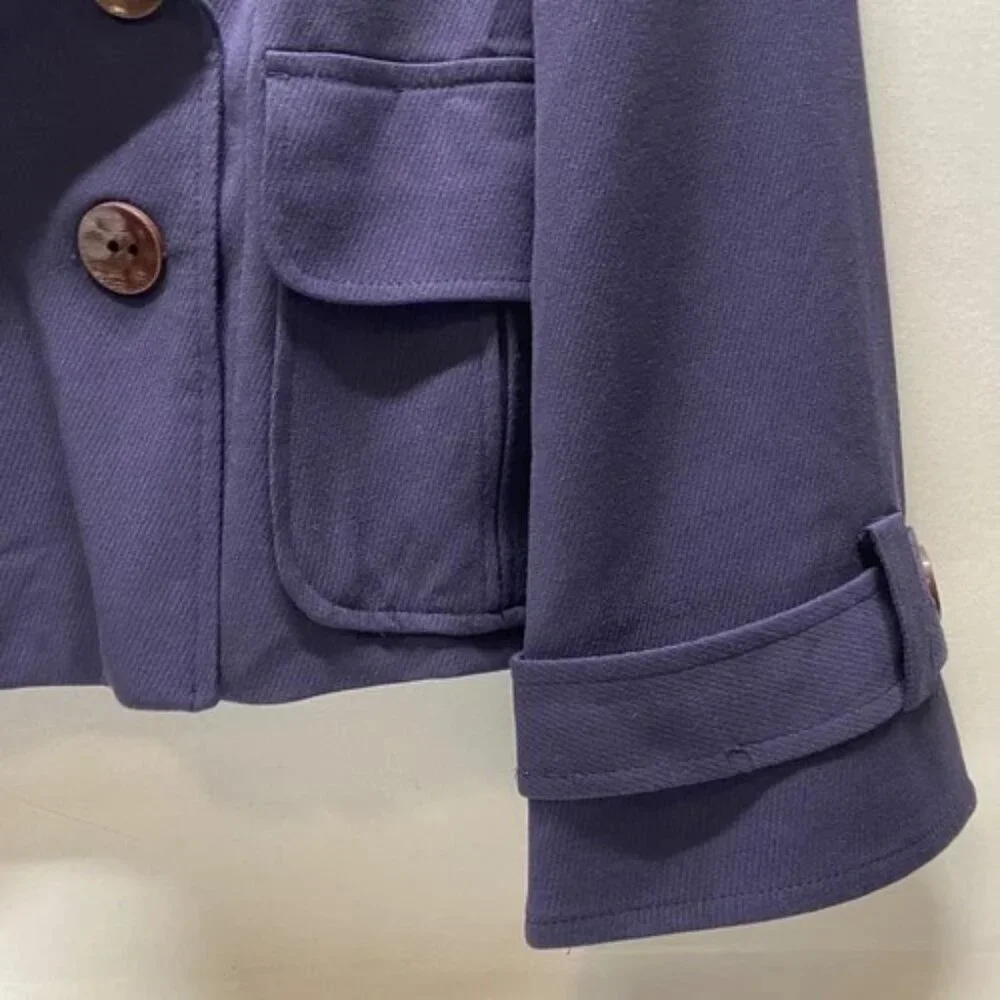 George Blazer Women's 12 Navy Relaxed Modern Fit 4 Button Career Suit Jacket NWT